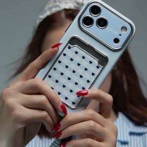 قاب موبایل آیفون قلب آیینه ای دریا جاکارتی + بندست
